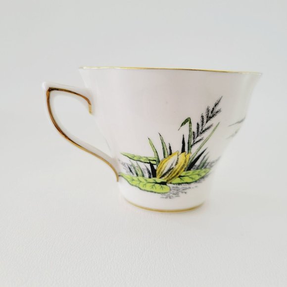 Rosina Water Lily Teacup & Saucer July Flower of the Month, Pink Black & Yellow - Picture 6 of 15